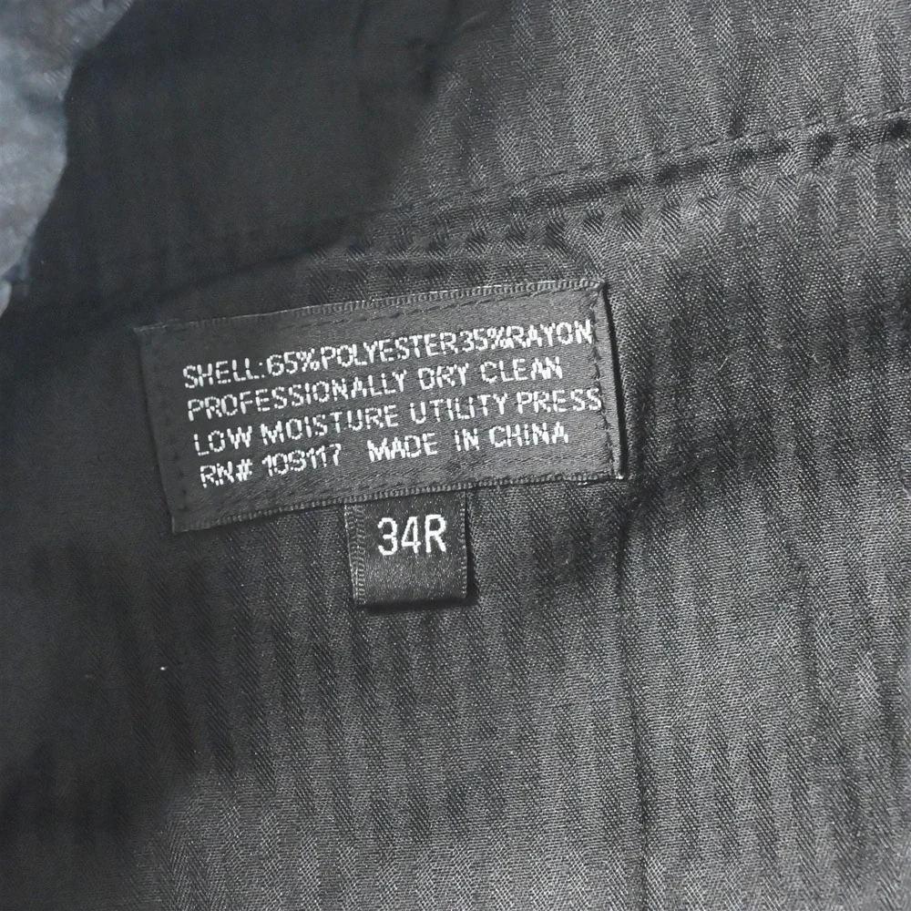 Evan Piccone 40R 34x34 Navy‎ Blue Striped Mens Jacket Pants Suit